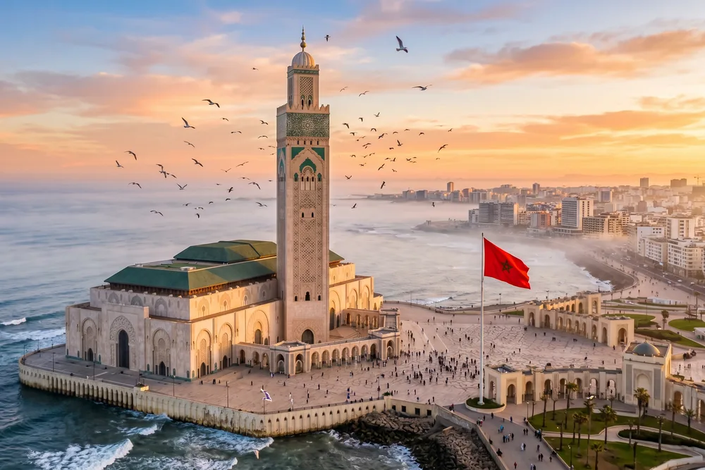 Morocco tourism Hassan II Mosque skyline World Cup 2030