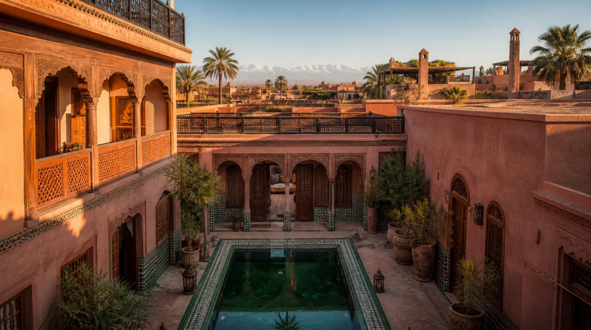 Riad traditionnel marrakchi avec patio et piscine — investissement locatif à Marrakech