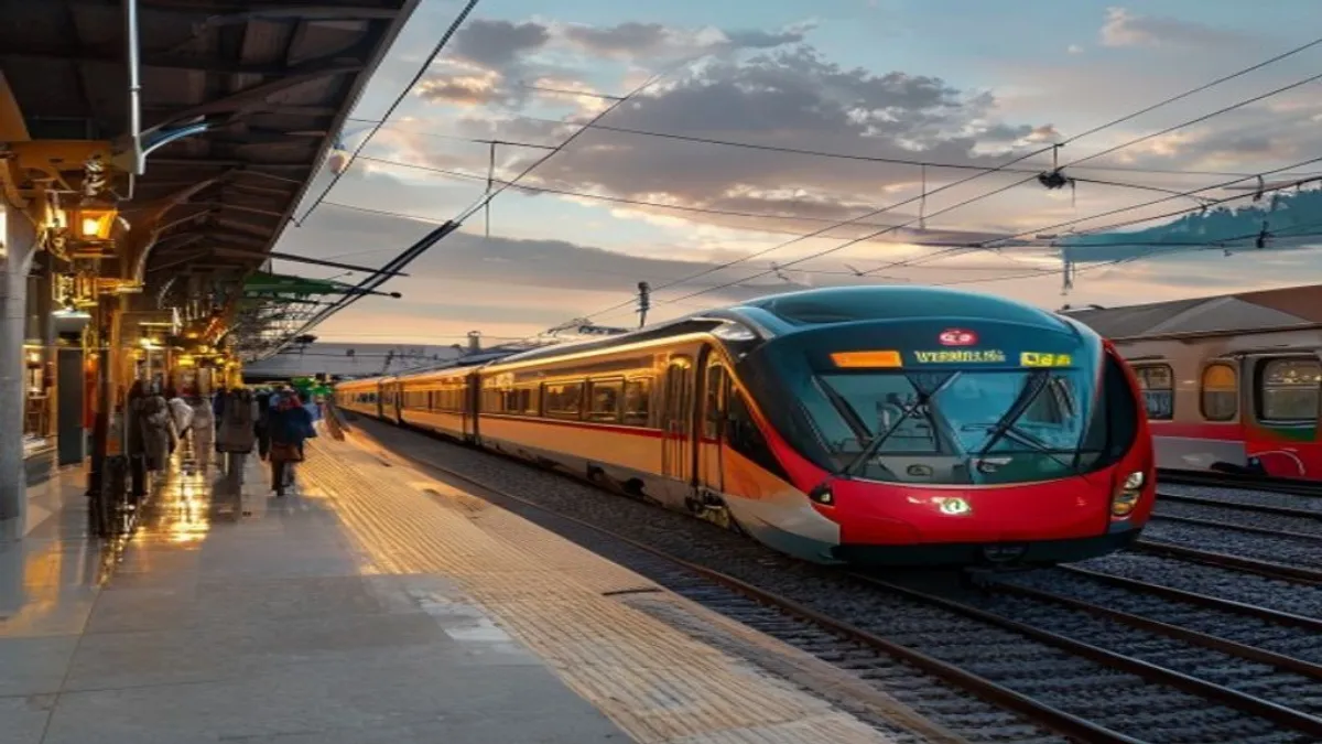 قطار البريد الكبير المغربي TGV في محطة طنجة المدينة الحديثة