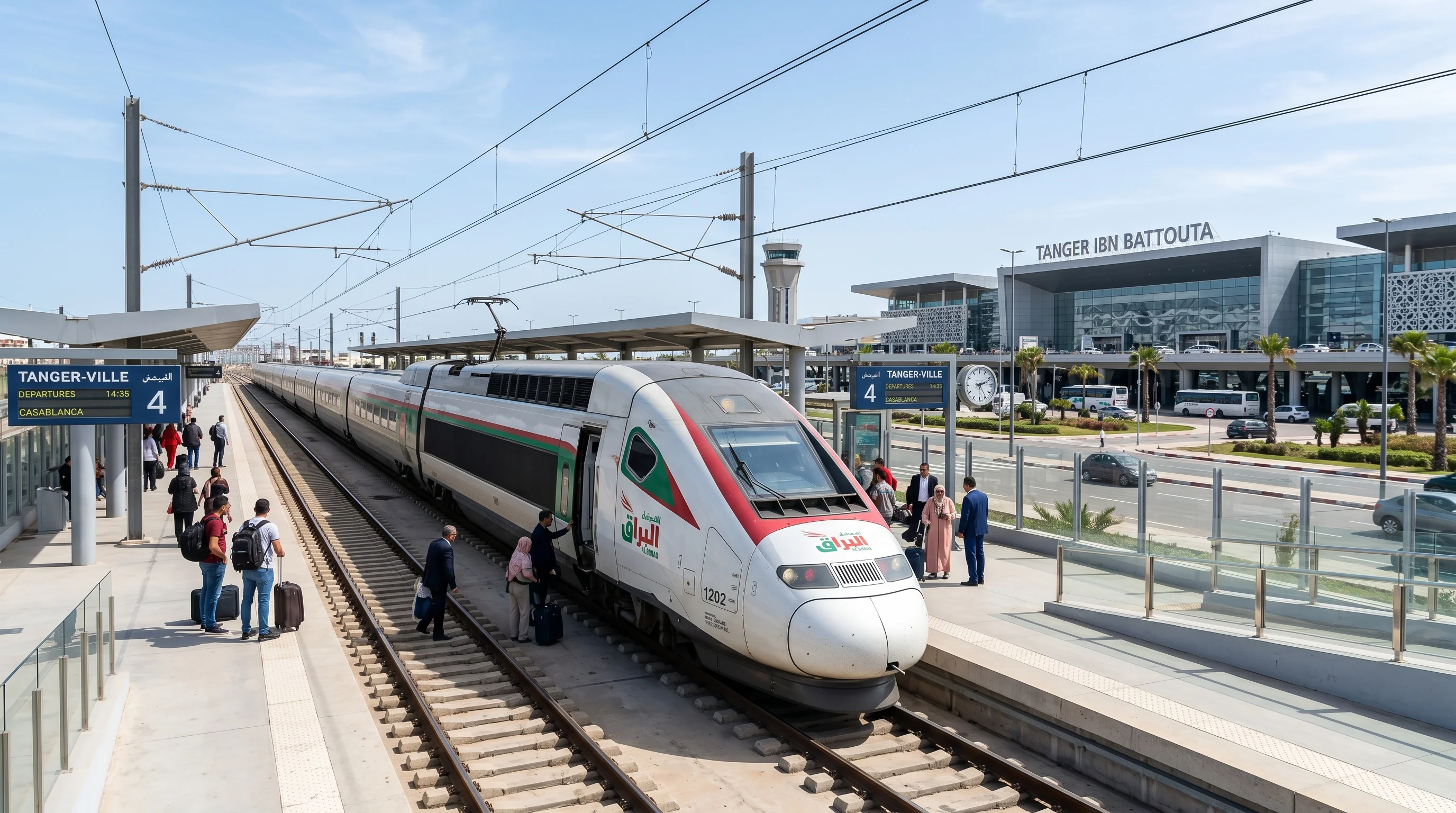 Morocco Al Boraq high-speed train and modern airport infrastructure for 2030 World Cup