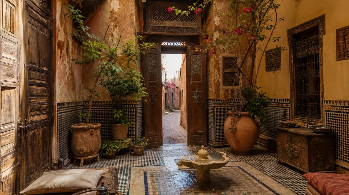 Hidden riads marrakech in Marrakech, Morocco — realistic travel scene