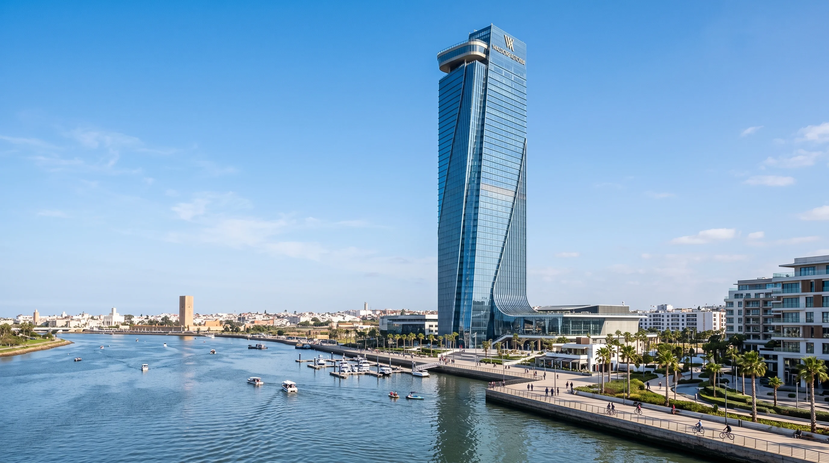 Waldorf Astoria luxury hotel inside Mohammed VI Tower Rabat Morocco high end tourism